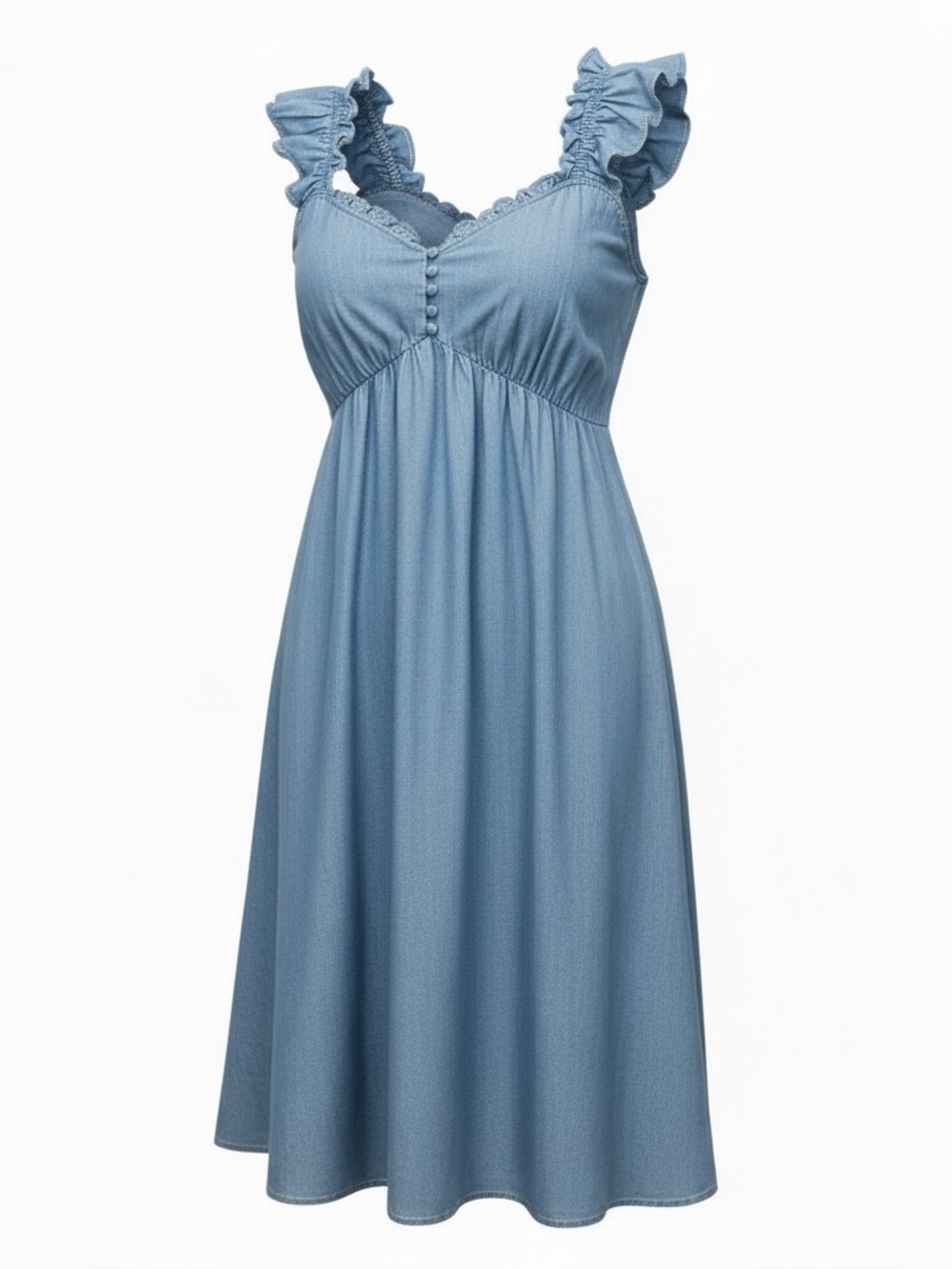 GAP Light Blue Ruffle-Shoulder Nightdress